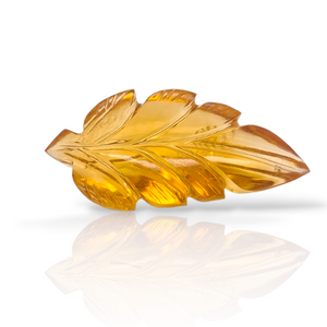 1 Pieces Natural Citrine carved Leaf Shape | Size:32x15mm - The LabradoriteKing