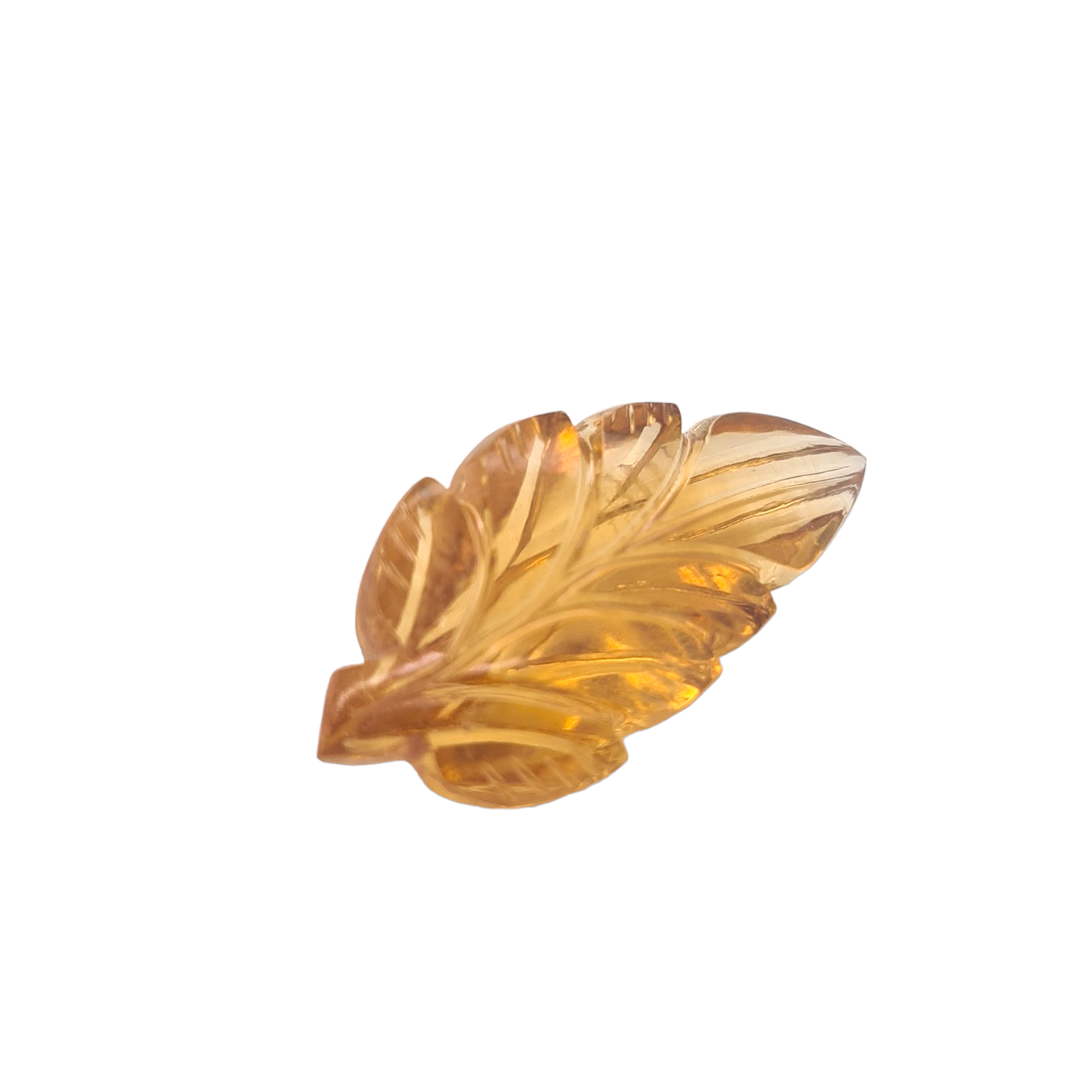 1 Pieces Natural Citrine carved Leaf Shape | Size:32x15mm - The LabradoriteKing