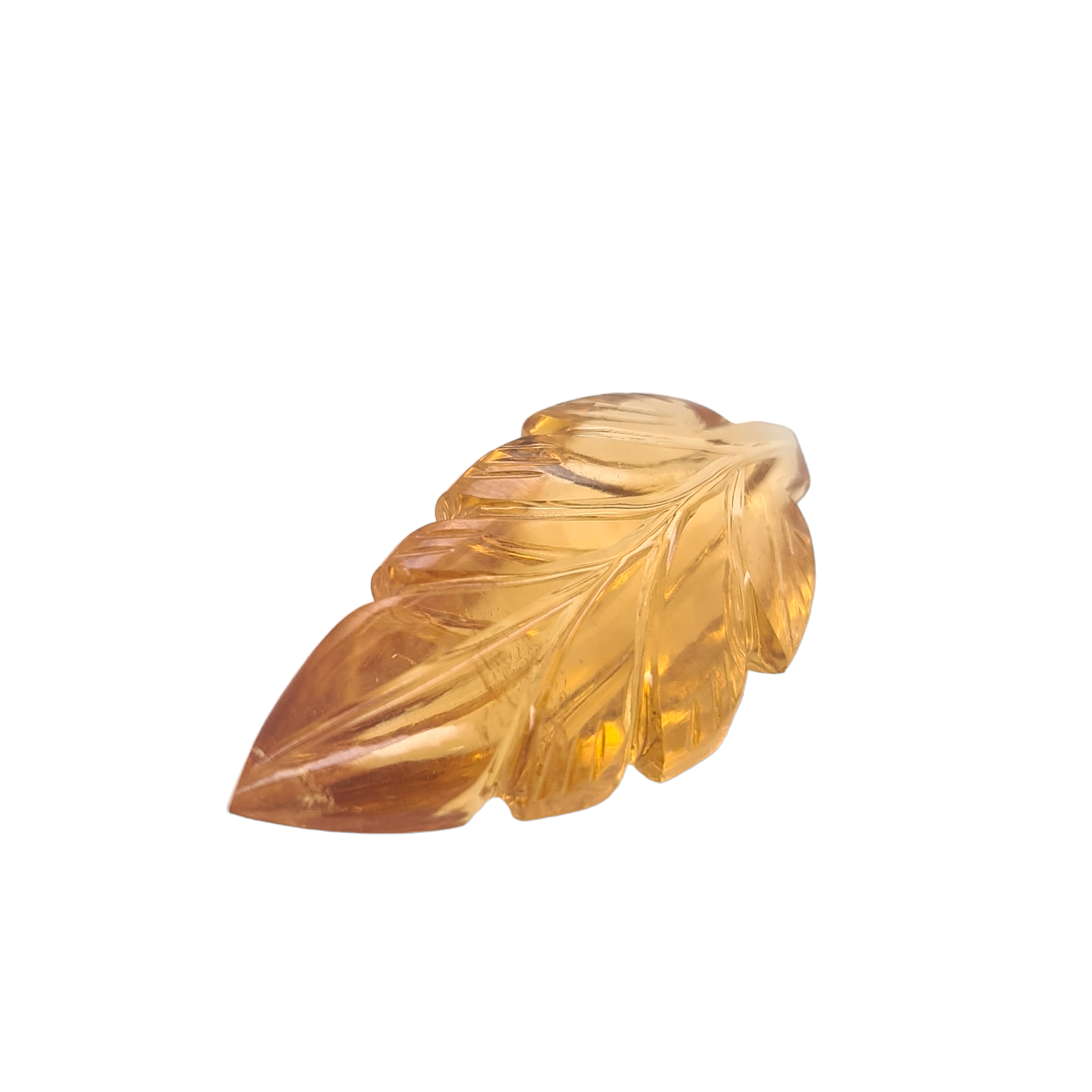 1 Pieces Natural Citrine carved Leaf Shape | Size:32x15mm - The LabradoriteKing