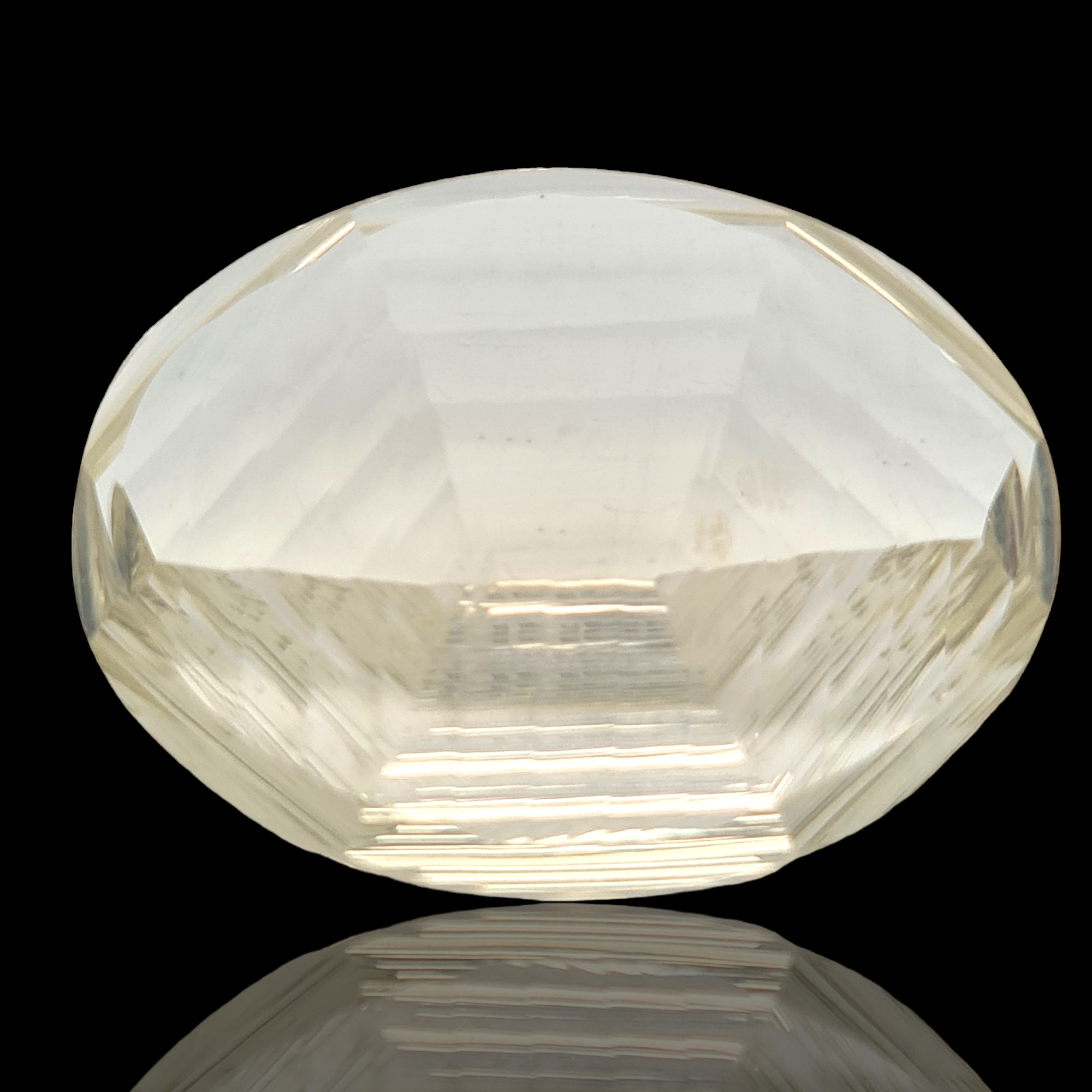 1 Pieces Natural Crystal Quartz Faceted 3D Cut Oval Shape | Size:29x22mm - The LabradoriteKing