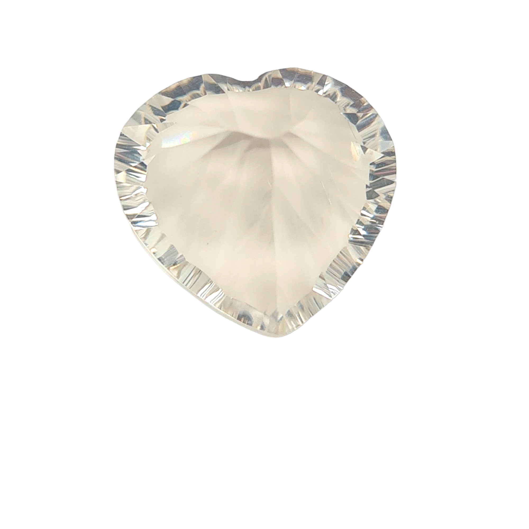 1 Pieces Natural Crystal Quartz Faceted 3D Cut Heart Shape | Size:18mm - The LabradoriteKing