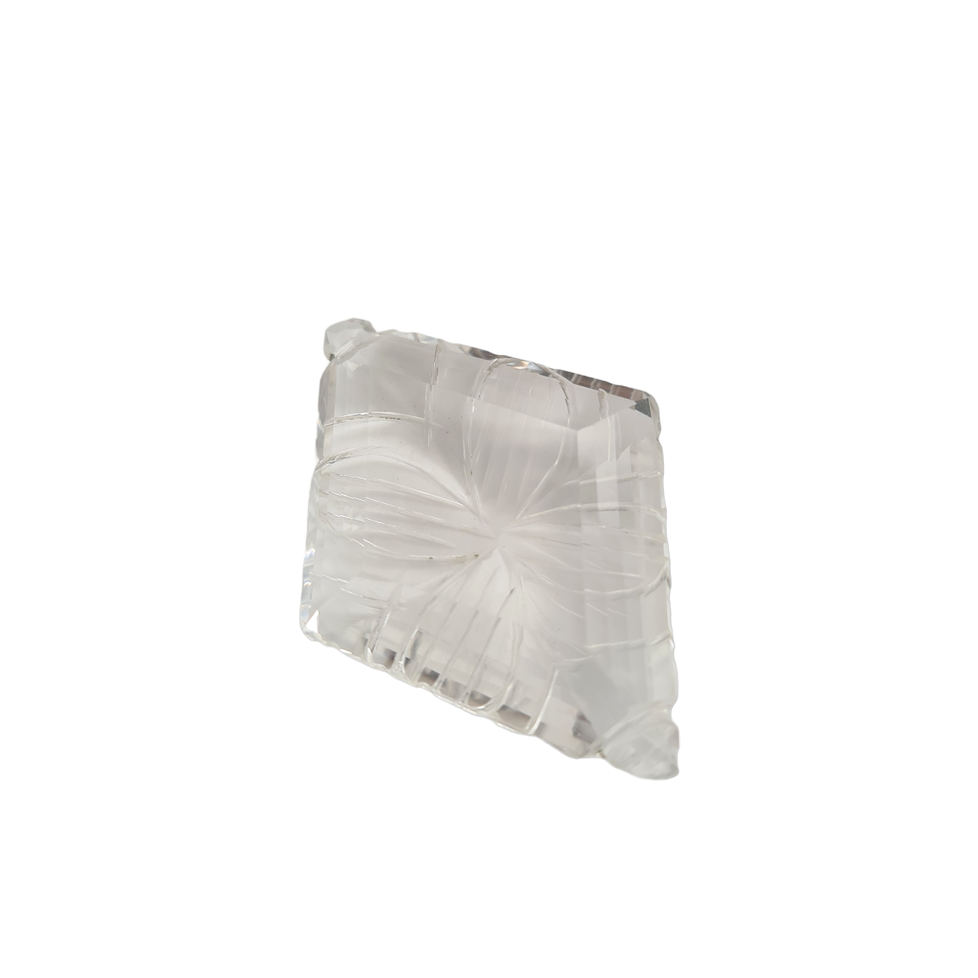 1 Pieces Natural Crystal Quartz carved Parallelogram Shape | Size:50x35mm - The LabradoriteKing