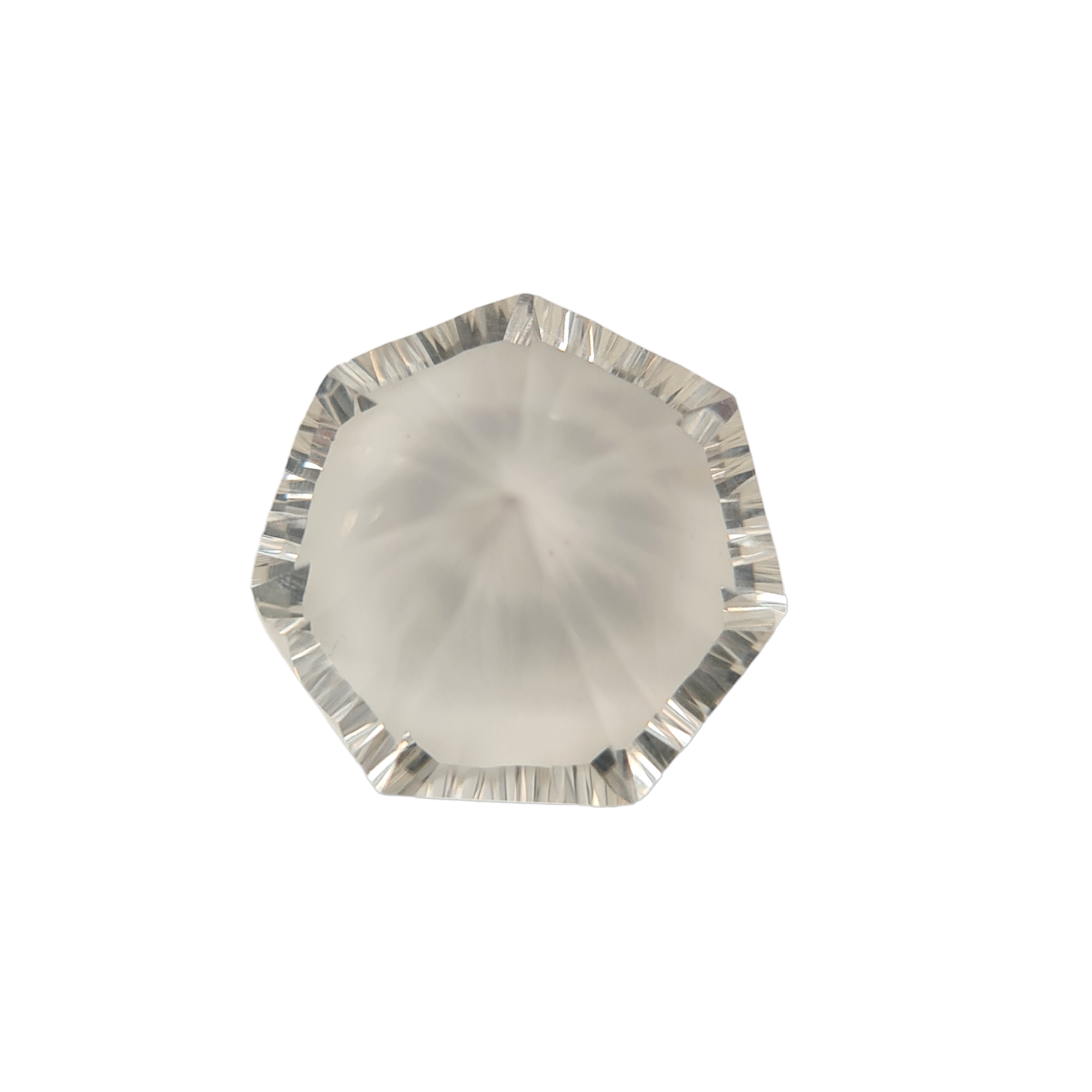 1 Pieces Natural Crystal Quartz Faceted 3D Cut Heptagon Shape | Size:19mm - The LabradoriteKing