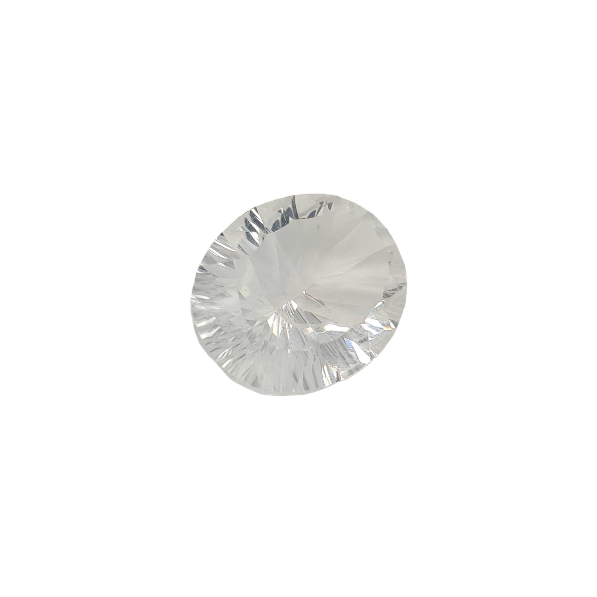 1 Pieces Natural Crystal Quartz Faceted 3D Cut Oval Shape | Size:20x16mm - The LabradoriteKing