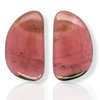 1 Pair Of Natural Watermelon Tourmaline Slice | Size:27x15mm | With Certificate - The LabradoriteKing