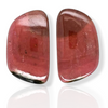 1 Pair Of Natural Watermelon Tourmaline Slice | Size:28x16mm | With Certificate - The LabradoriteKing