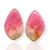 1 Pair Of Natural Watermelon Tourmaline Slice | Size:26x17mm | With Certificate - The LabradoriteKing