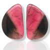 1 Pair Of Natural Watermelon Tourmaline Slice | Size:32x20mm | With Certificate - The LabradoriteKing