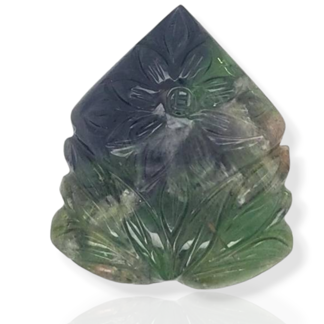 1 Pics Of Natural Flower Tourmaline Carved | Size:34X29mm | With Certificate - The LabradoriteKing