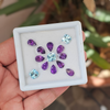 13 Pcs Of Natural Amethyst & Blue Topaz Faceted |Shap: Pear & Square | Size:8-9mm - The LabradoriteKing