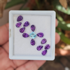 14 Pcs Of Natural Amethyst & Blue Topaz Faceted |Shap: Pear & Square | Size:8-9mm - The LabradoriteKing