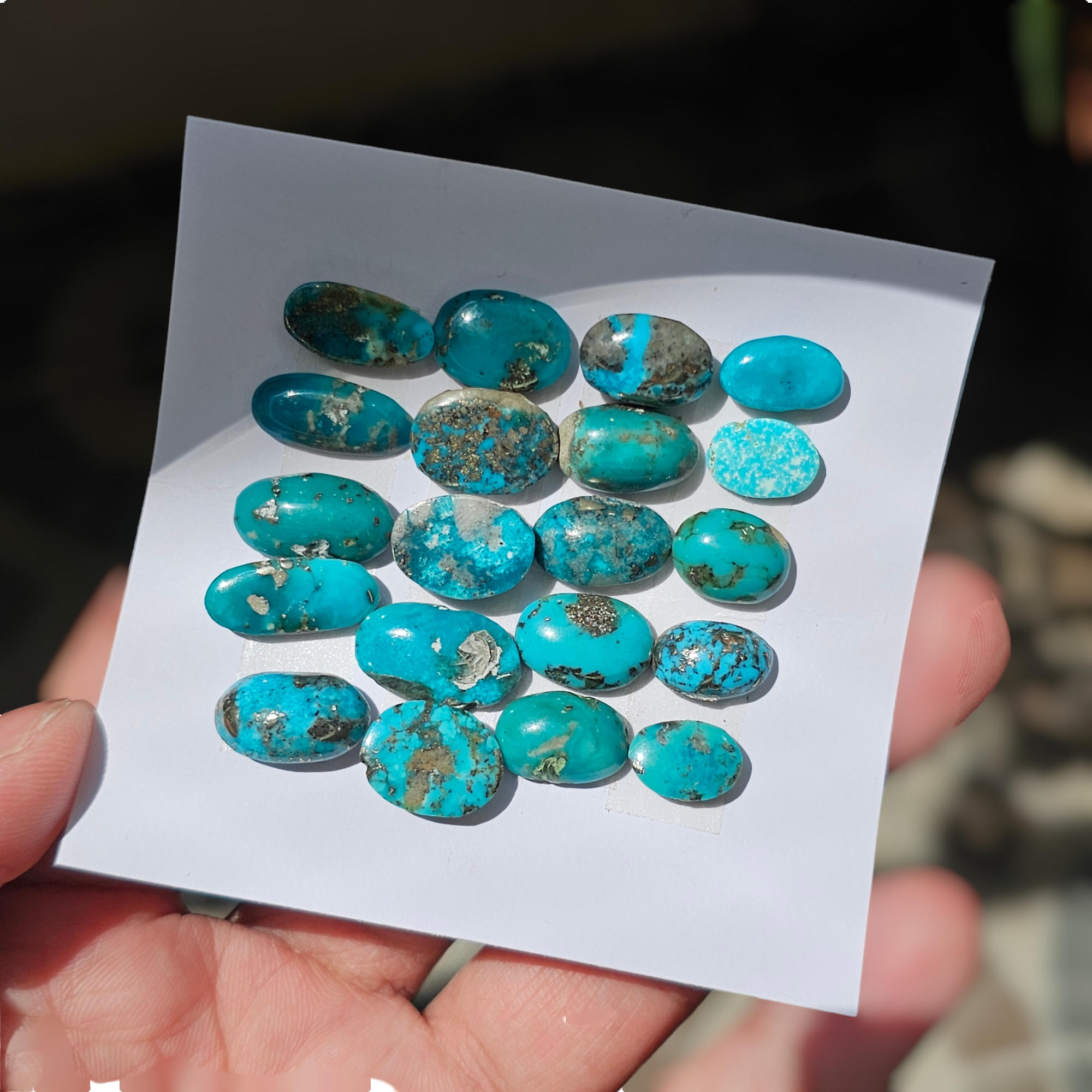 20 Pcs Of Natural Turquoise Cabochon |Mix|  Size:11-17mm - The LabradoriteKing