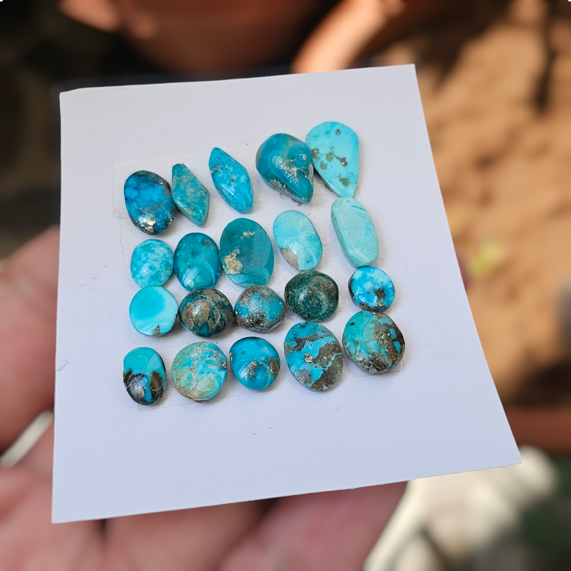 20 Pcs Of Natural Turquoise Cabochon |Mix|  Size:10-16mm - The LabradoriteKing