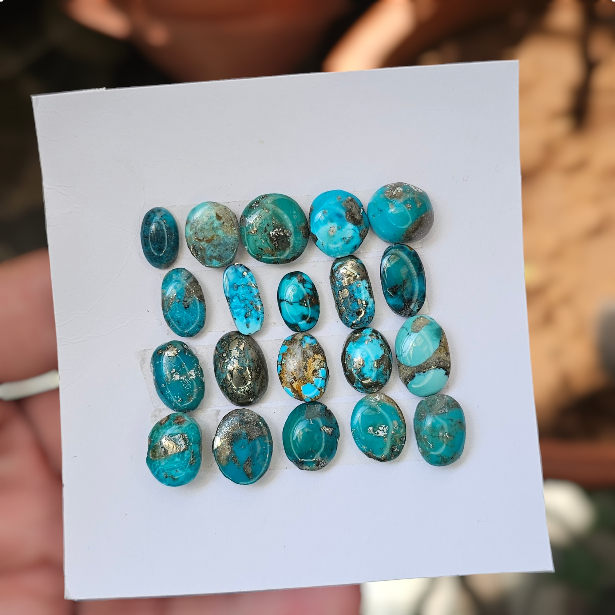 20 Pcs Of Natural Turquoise Cabochon |Mix|  Size:10-16mm - The LabradoriteKing