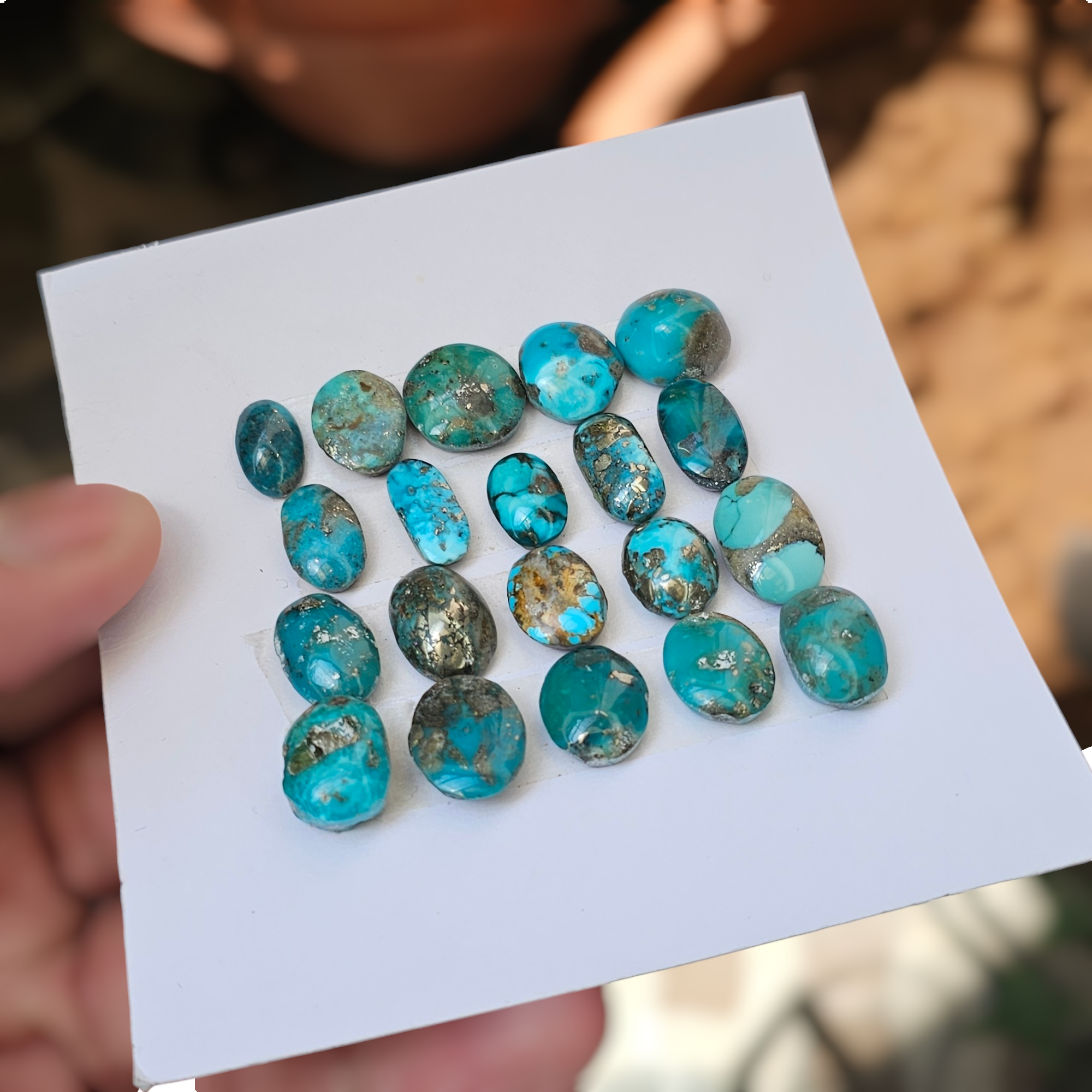 20 Pcs Of Natural Turquoise Cabochon |Mix|  Size:10-16mm - The LabradoriteKing