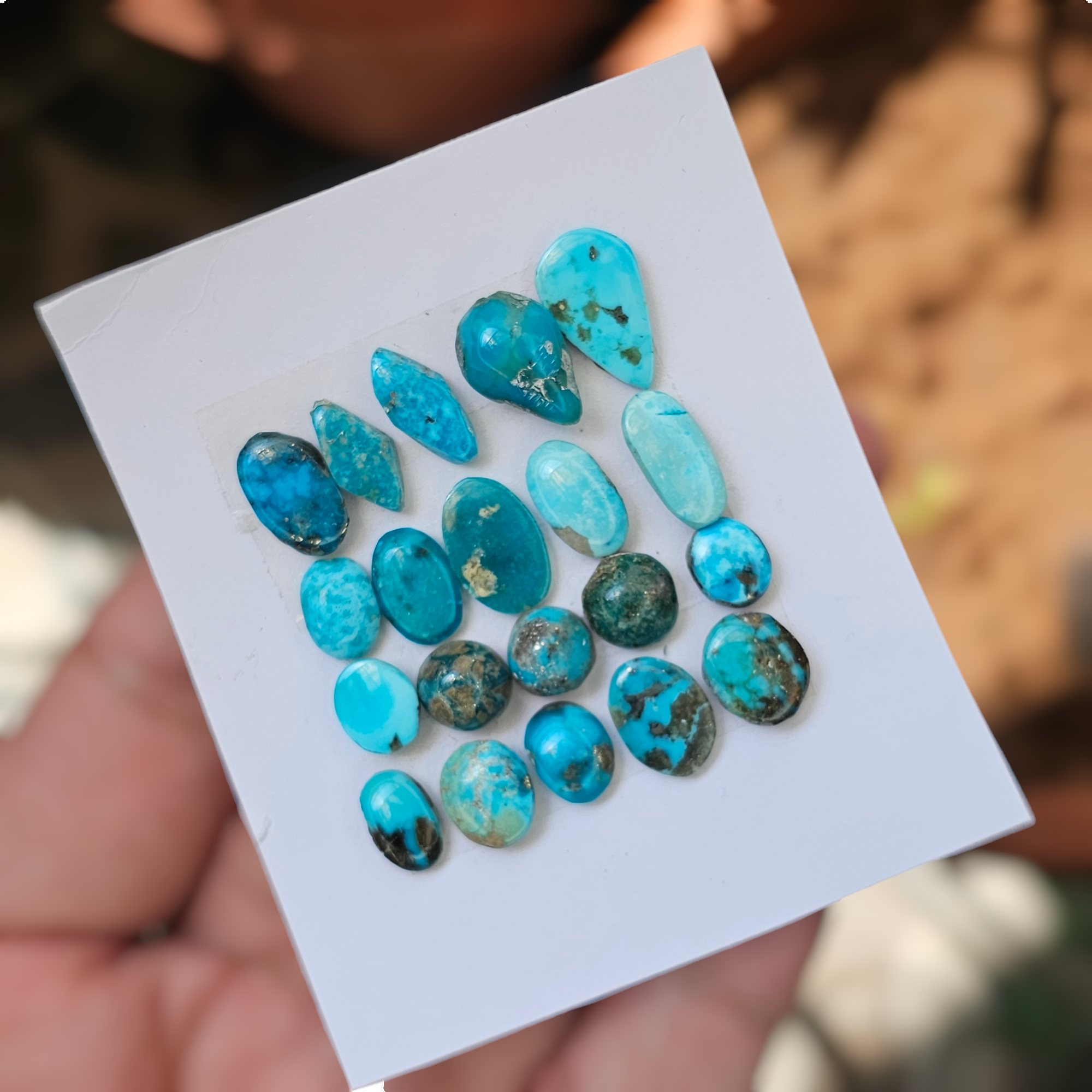 20 Pcs Of Natural Turquoise Cabochon |Mix|  Size:10-16mm - The LabradoriteKing