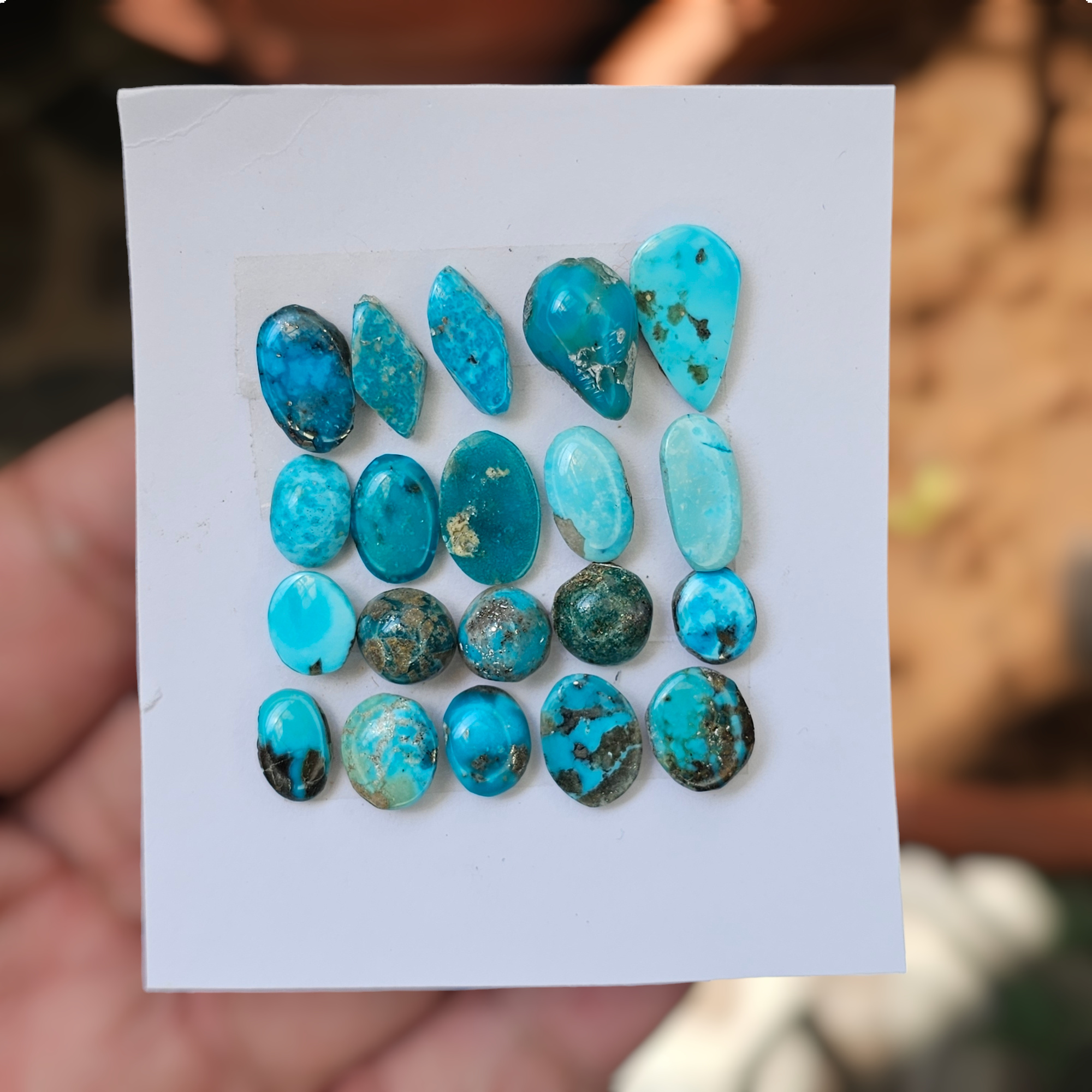 20 Pcs Of Natural Turquoise Cabochon |Mix|  Size:10-16mm - The LabradoriteKing