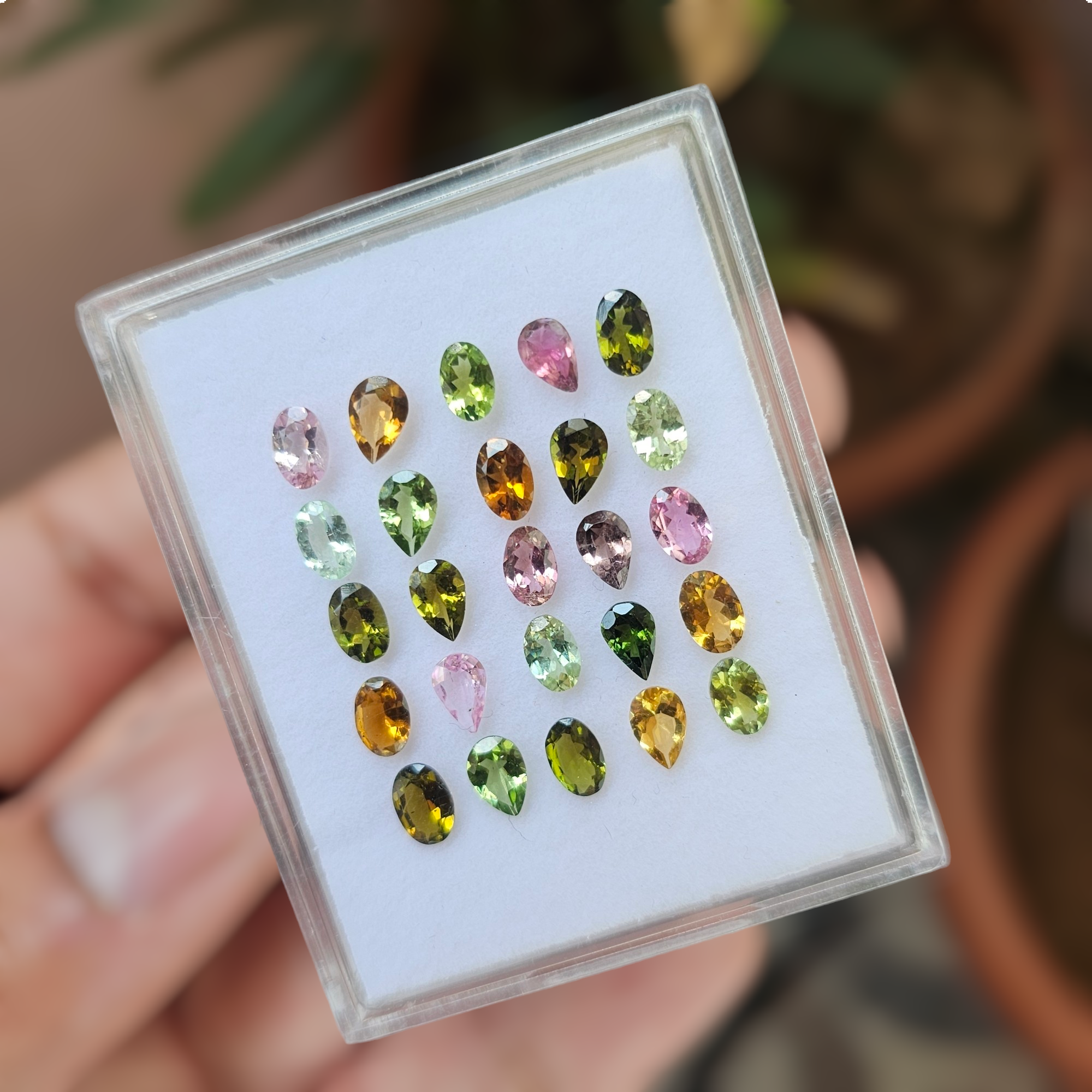 25 Pcs Of Natural Tourmaline Faceted | Shap:Oval & Pear| Size:6x4mm - The LabradoriteKing