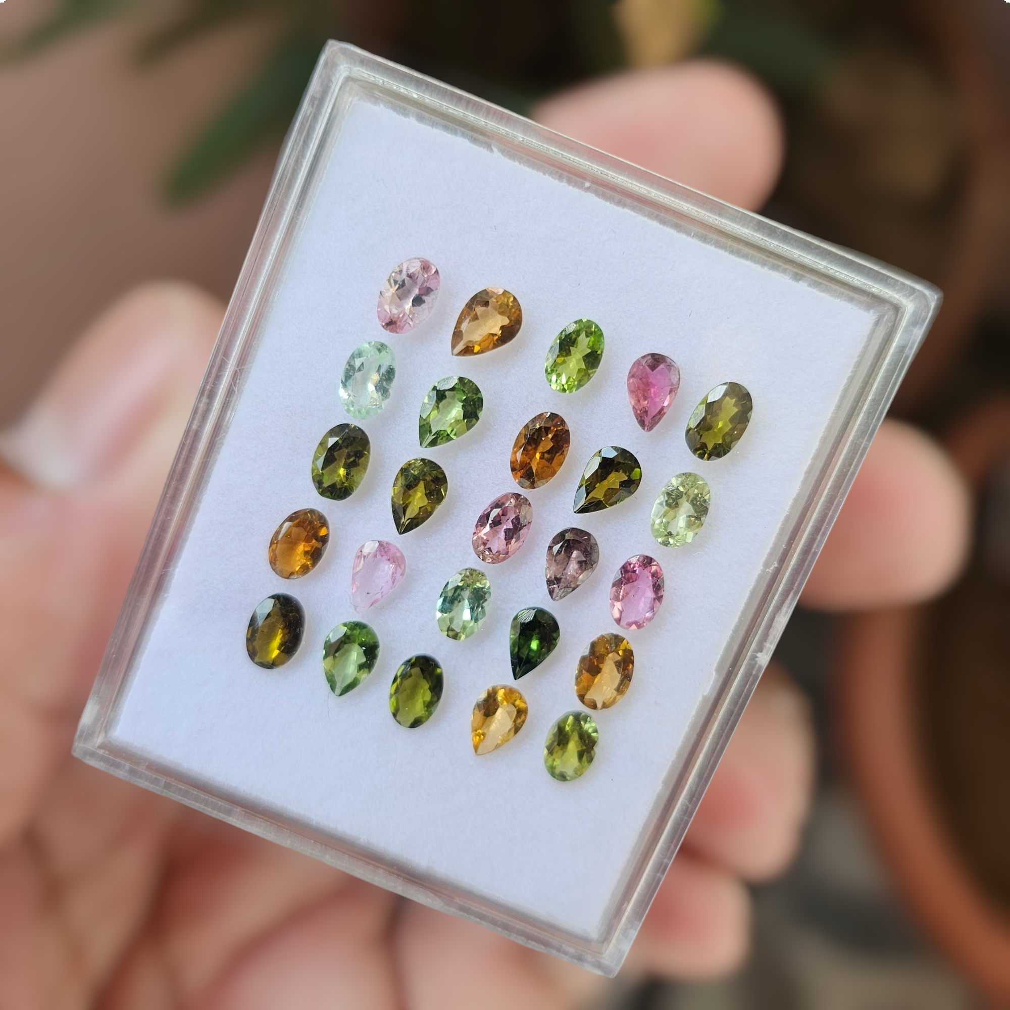 25 Pcs Of Natural Tourmaline Faceted | Shap:Oval & Pear| Size:6x4mm - The LabradoriteKing