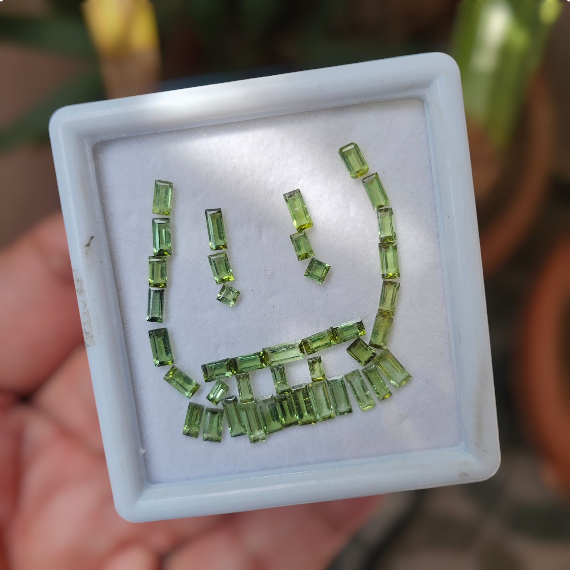 40 Pcs Of Natural Green  Tourmaline Faceted | Shap:Square & Rectangle| Size:3-6mm - The LabradoriteKing