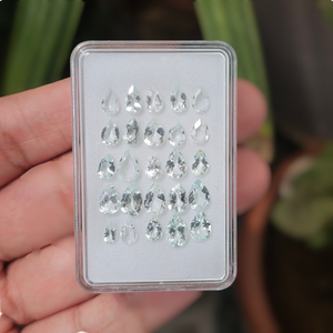 25 Pcs Of Natural Goshenite Faceted | Pear | Size: 5-8mm - The LabradoriteKing