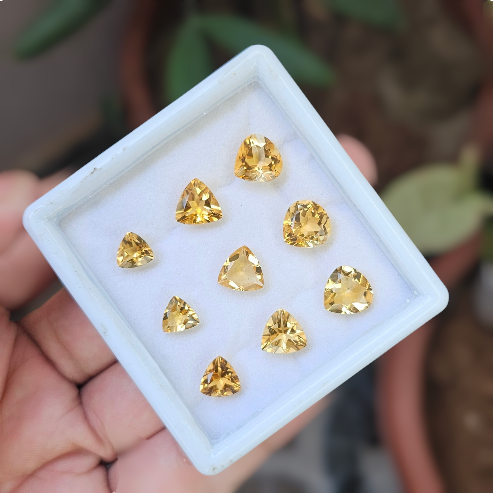 9 Pcs Of Natural Citrine Faceted | Shape: Trillion & Teardrop | Size:7-10mm - The LabradoriteKing