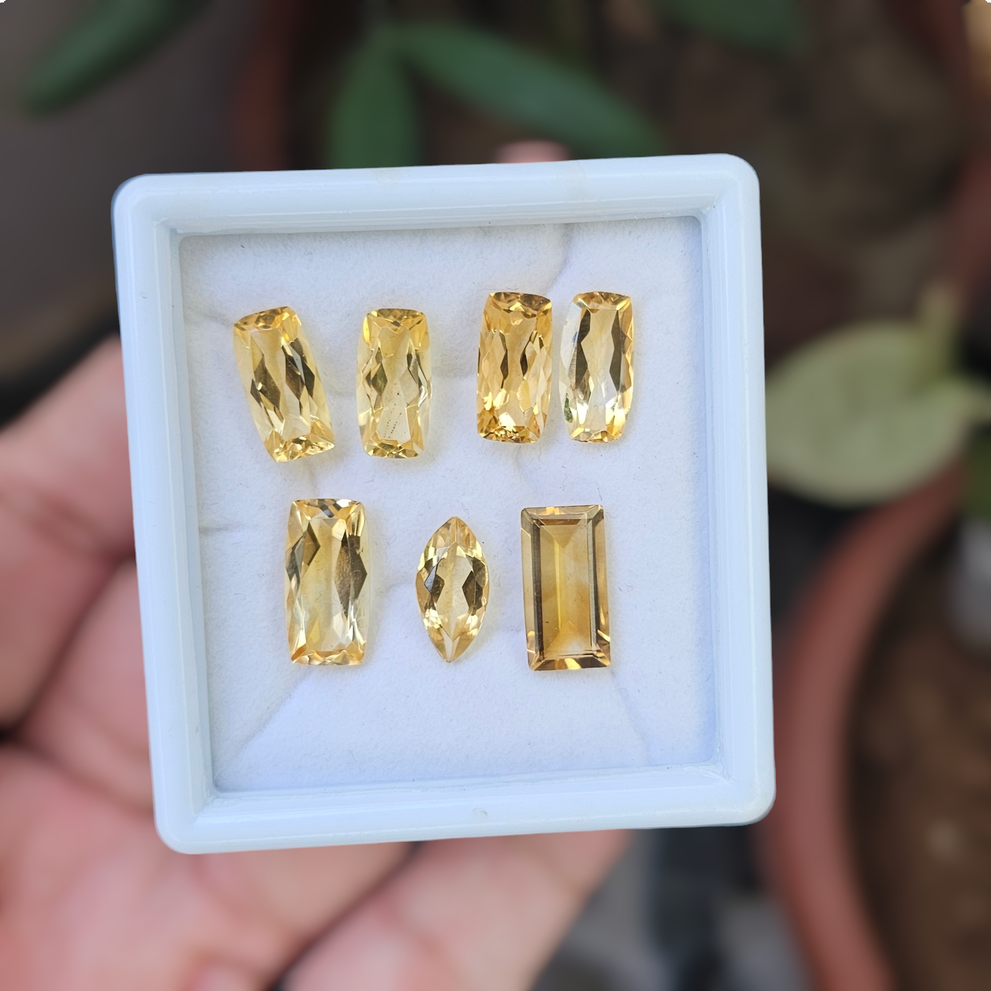 12 Pcs Of Natural Citrine Faceted | Shape:Rectangle & Marquise  | Size:14-16mm - The LabradoriteKing