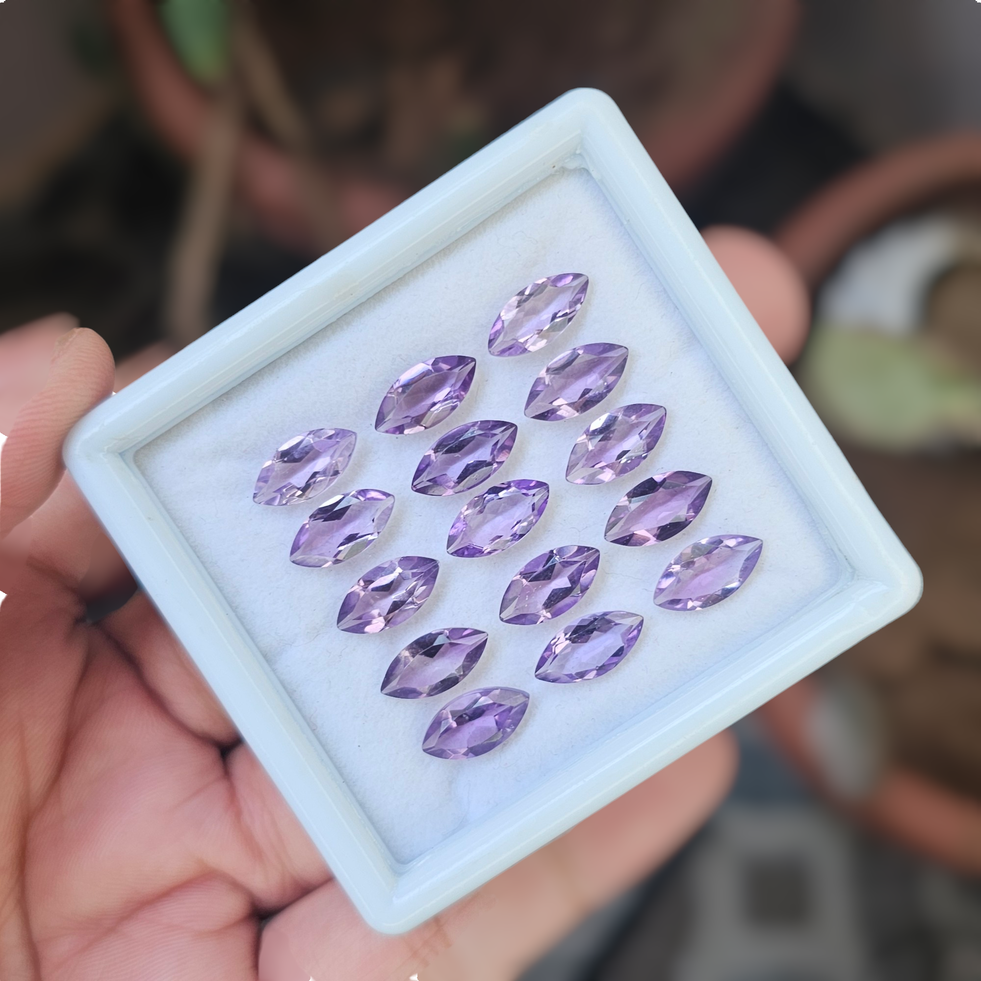 15 Pcs Of Natural Amethyst Faceted | Marquise Shape | Size:12x6mm - The LabradoriteKing