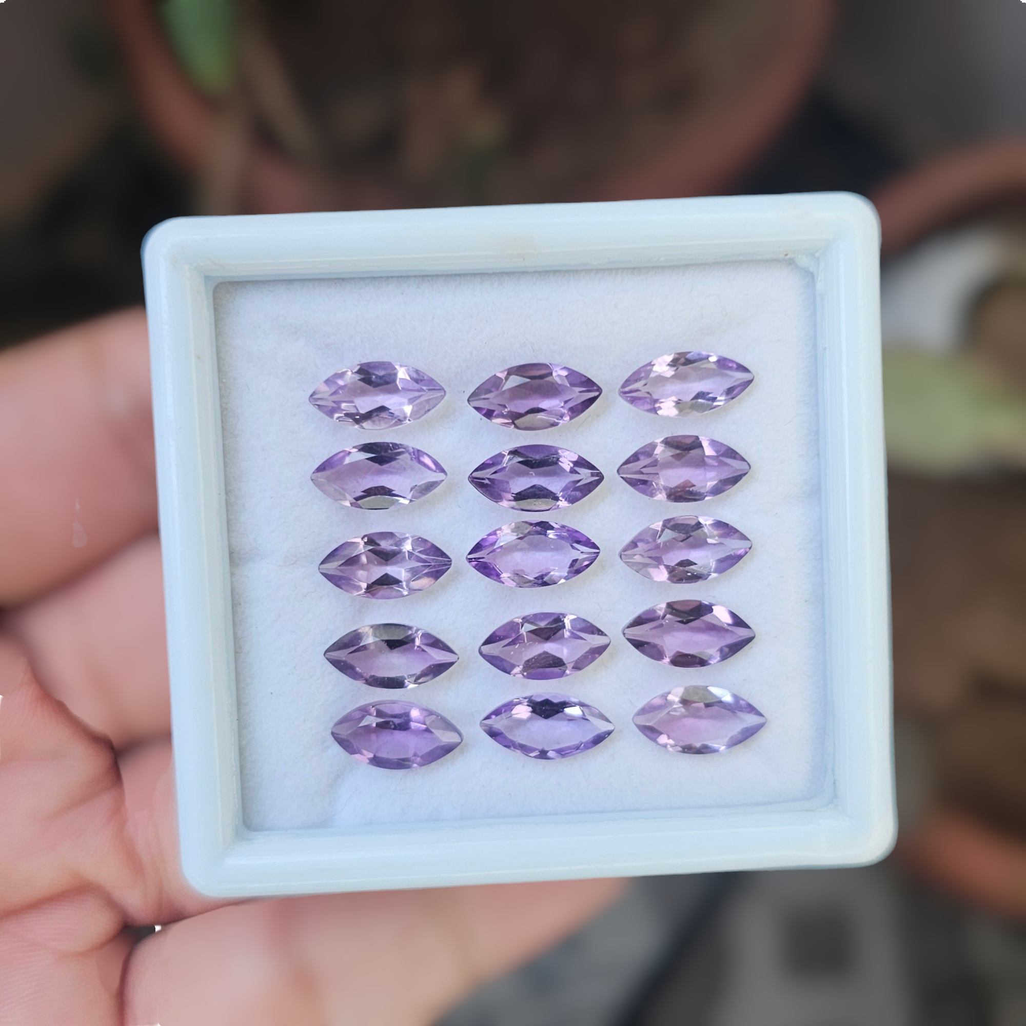 15 Pcs Of Natural Amethyst Faceted | Marquise Shape | Size:12x6mm - The LabradoriteKing