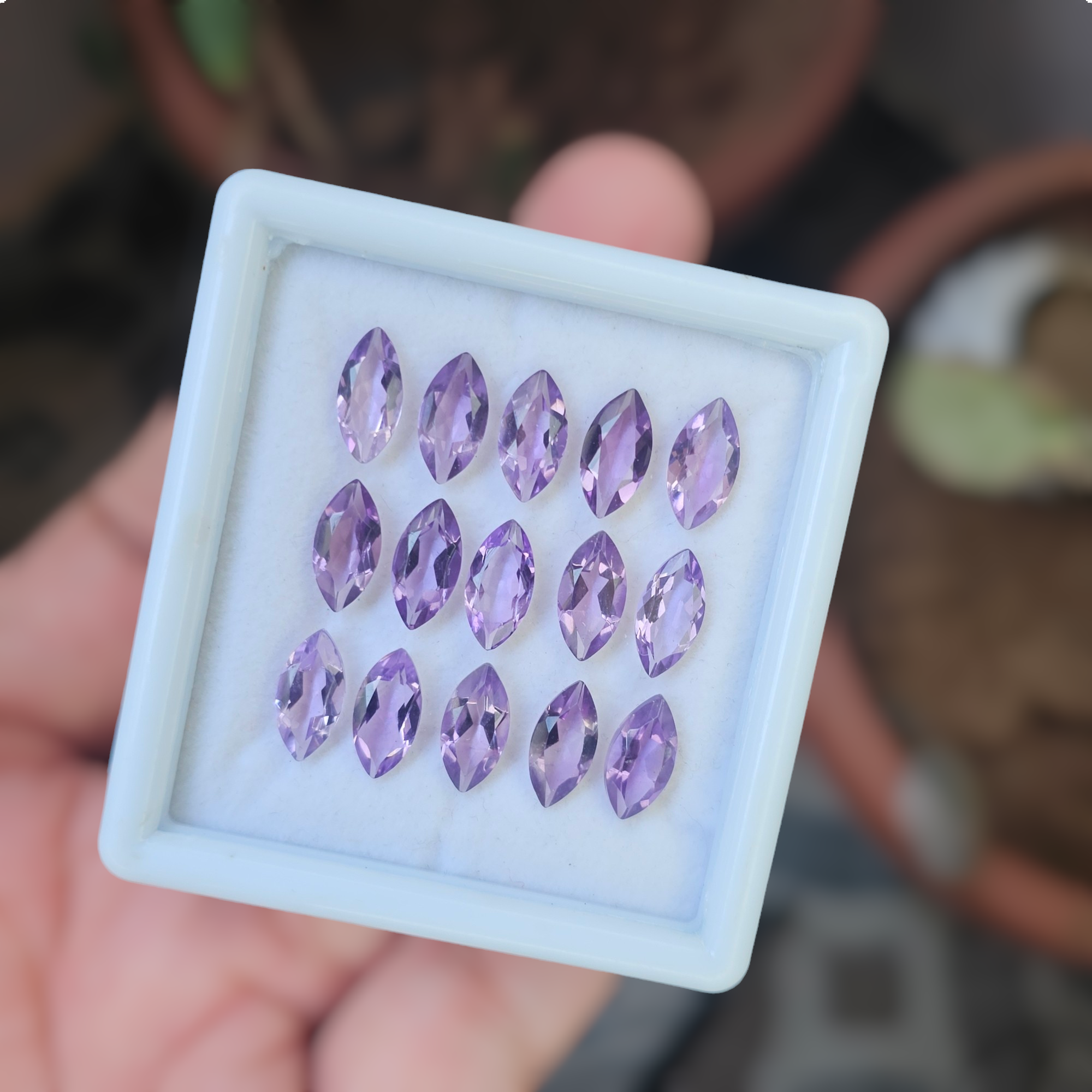 15 Pcs Of Natural Amethyst Faceted | Marquise Shape | Size:12x6mm - The LabradoriteKing