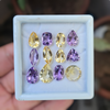 12 Pcs Of Natural Amethyst & Citrine Faceted | Shape: Mix| Size:9-14mm - The LabradoriteKing