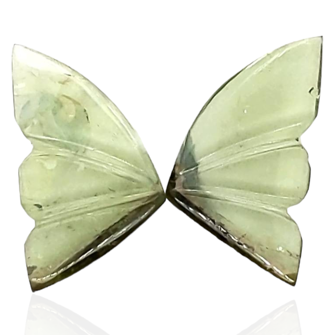 Natural Watermelon Tourmaline Butterfly Carved Pair | Size:16x9mm - The LabradoriteKing