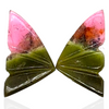 Natural Watermelon Tourmaline Butterfly Carved Pair | Size:17x10mm - The LabradoriteKing