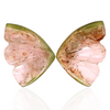 Natural Watermelon Tourmaline Butterfly Carved Pair | Size:14x11mm - The LabradoriteKing