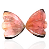 Natural Watermelon Tourmaline Butterfly Carved Pair | Size:12x9mm - The LabradoriteKing