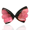 Natural Watermelon Tourmaline Butterfly Carved Pair | Size:12x8mm - The LabradoriteKing