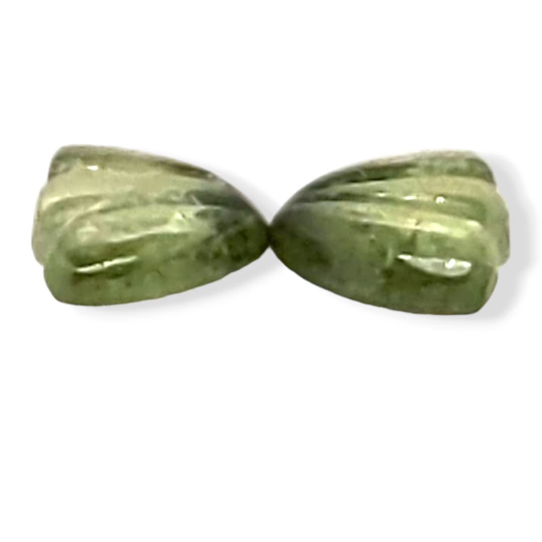 Natural Watermelon Tourmaline Butterfly Carved Pair | Size:8x6mm - The LabradoriteKing