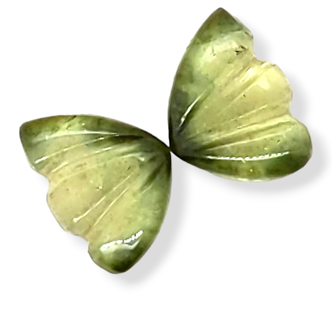 Natural Watermelon Tourmaline Butterfly Carved Pair | Size:8x6mm - The LabradoriteKing