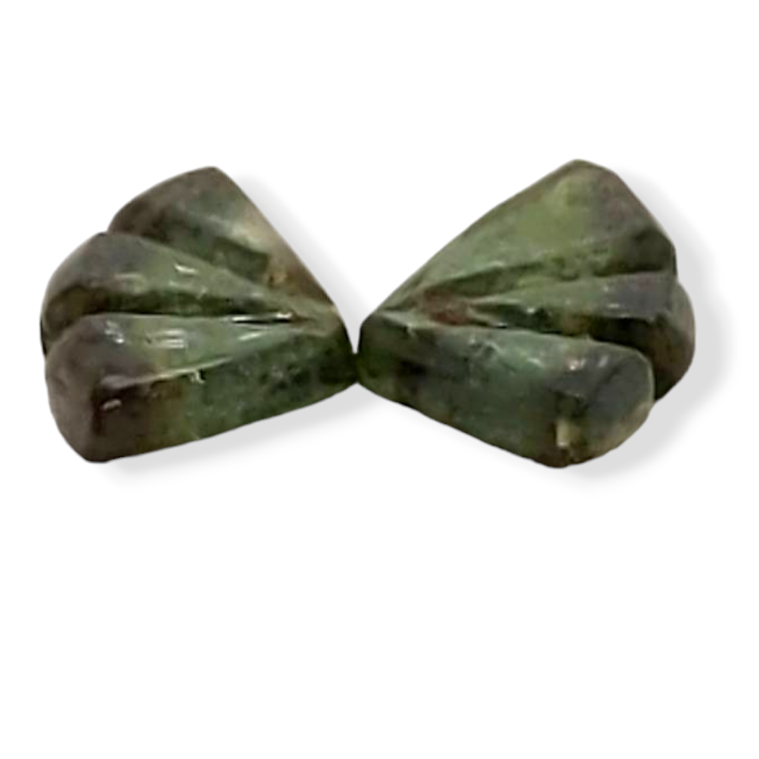 Natural Watermelon Tourmaline Butterfly Carved Pair | Size:10x6mm - The LabradoriteKing