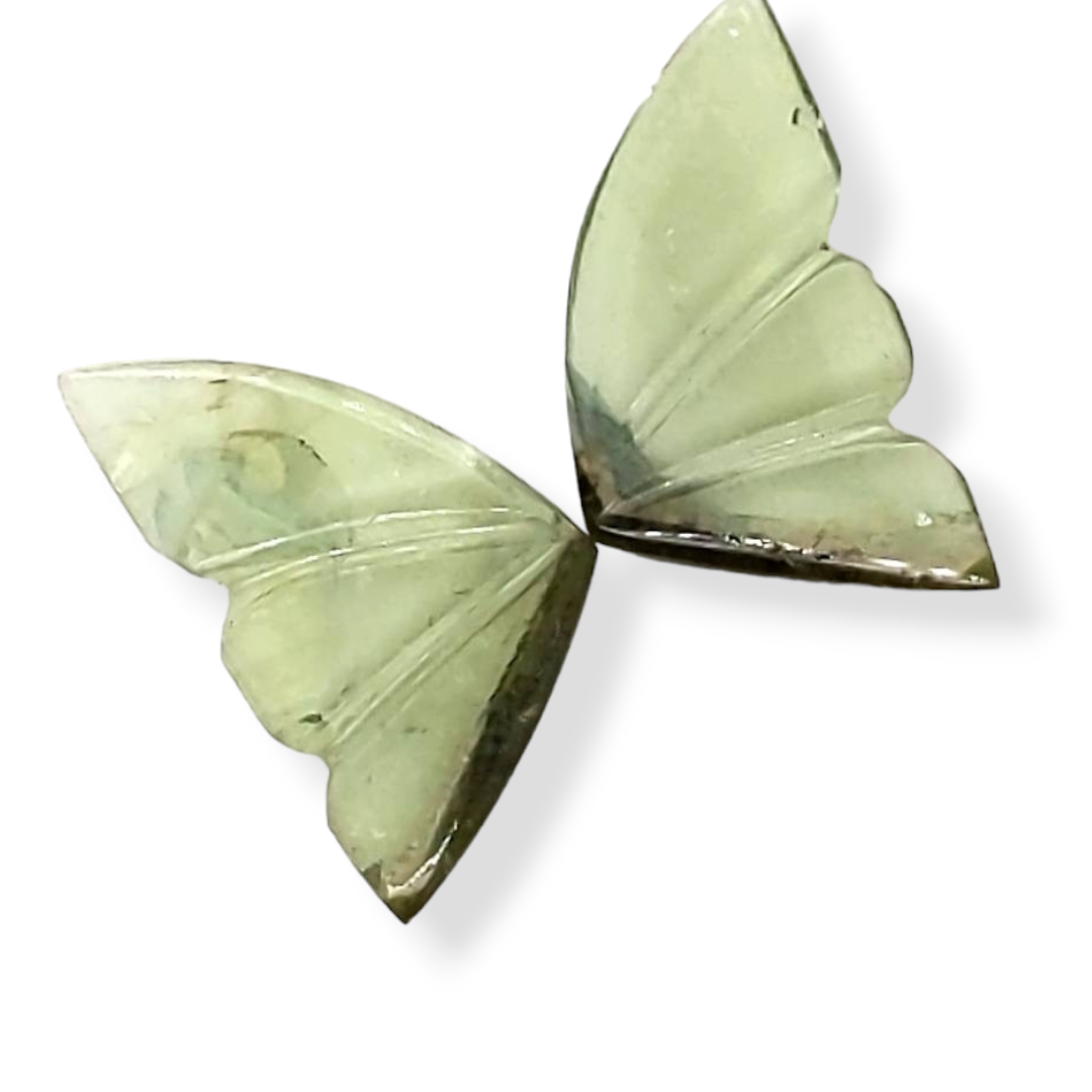 Natural Watermelon Tourmaline Butterfly Carved Pair | Size:16x9mm - The LabradoriteKing