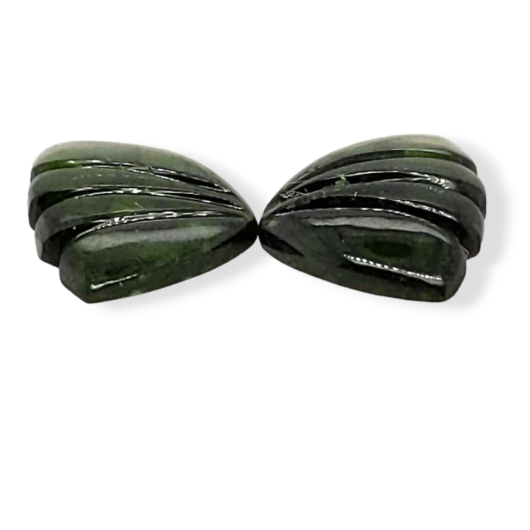 Natural Watermelon Tourmaline Butterfly Carved Pair | Size:14x10mm - The LabradoriteKing