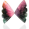 Natural Watermelon Tourmaline Butterfly Carved Pair | Size:20x11mm - The LabradoriteKing