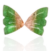 Natural Watermelon Tourmaline Butterfly Carved Pair | Size:12x9mm - The LabradoriteKing