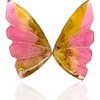 Natural Watermelon Tourmaline Butterfly Carved Pair | Size:16x8mm - The LabradoriteKing