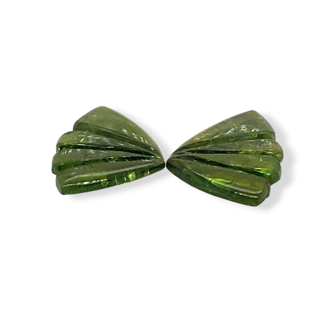 Natural Watermelon Tourmaline Butterfly Carved Pair | Size:20x12mm - The LabradoriteKing