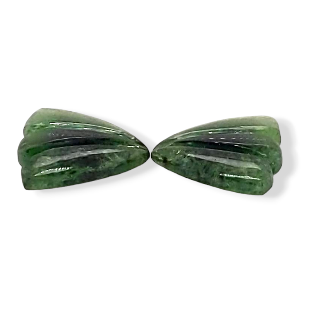 Natural Watermelon Tourmaline Butterfly Carved Pair | Size:12x11mm - The LabradoriteKing