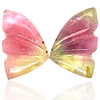 Natural Watermelon Tourmaline Butterfly Carved Pair | Size:11x7mm - The LabradoriteKing