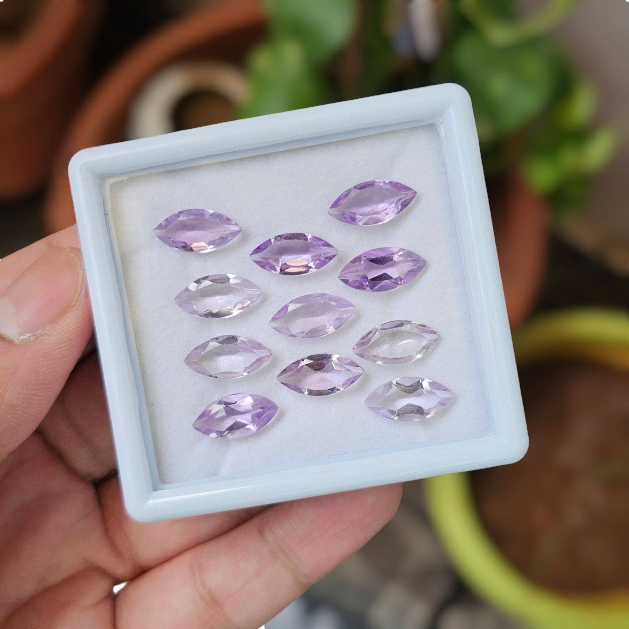 11 Pcs Of Natural Amethyst Faceted | Shape: Marquise | Size: 14x7mm - The LabradoriteKing