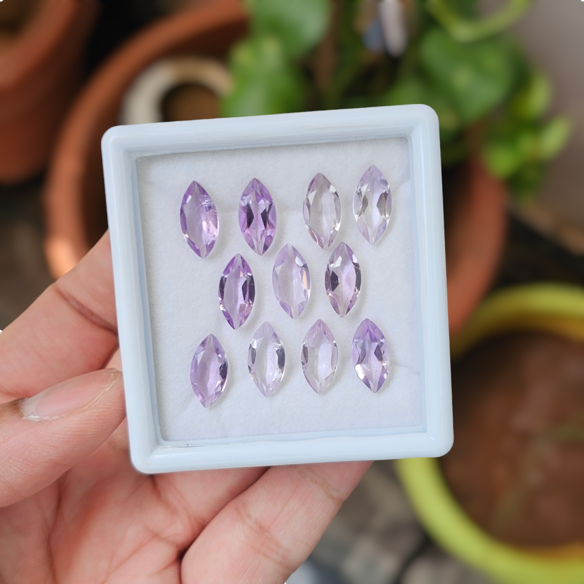 11 Pcs Of Natural Amethyst Faceted | Shape: Marquise | Size: 14x7mm - The LabradoriteKing