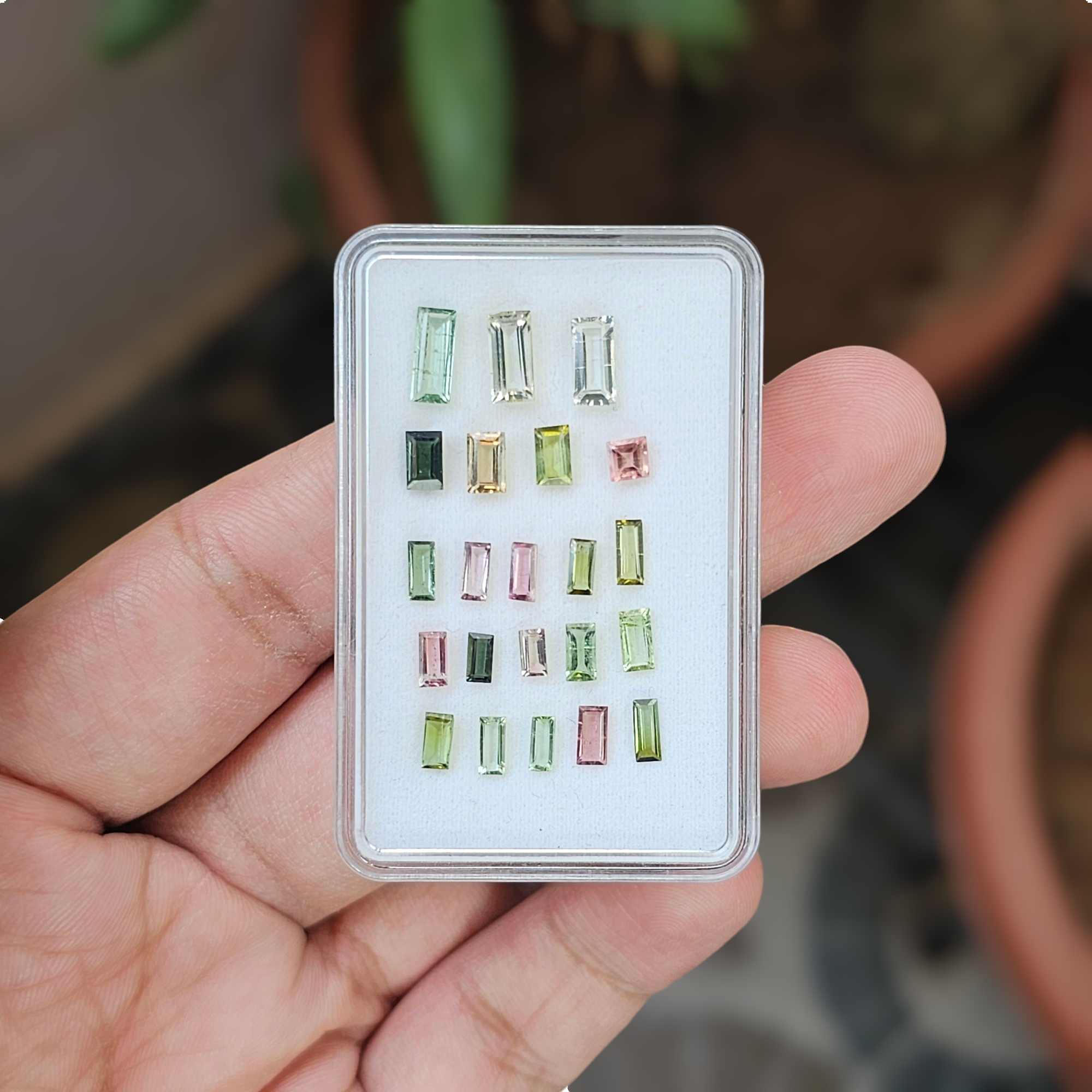 22 Pcs Of Natural Tourmaline Faceted | Shape: Rectangle | Size:3-8mm - The LabradoriteKing